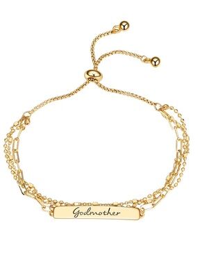 Unwritten 14K Gold Flash Plated Godmother Bracelet
